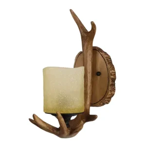 Lanterne murale corne de bois