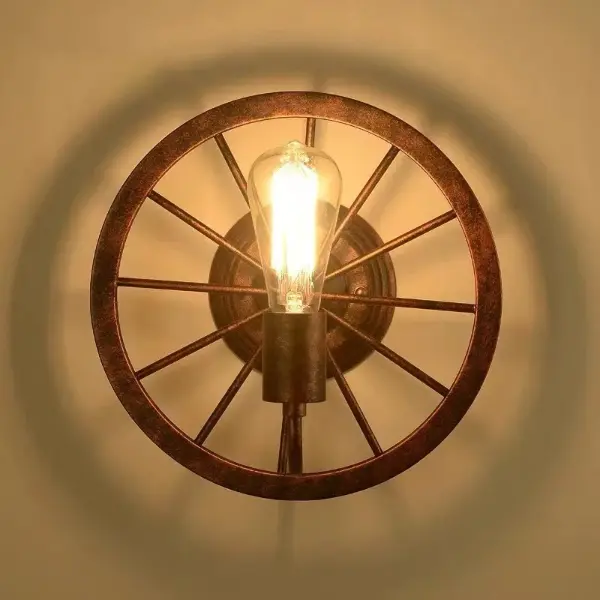 Lanterne roue d'antan et sa lumière
