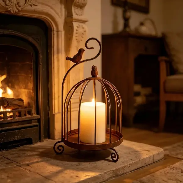 Lanterne volière enchantée et sa bougie